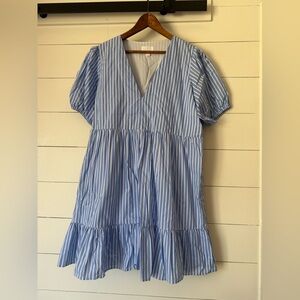 EVERY Brand Women’s Blue & White Stripe Spring Summer Dress Size Large